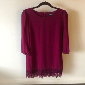 Sequin🖤Hearts Magenta dress Size 7